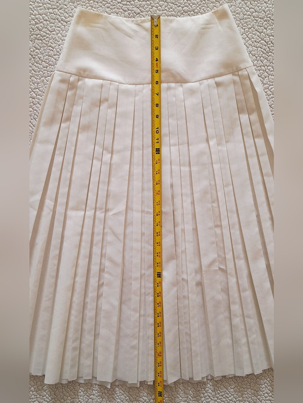 THE ROW Magdita Extended Waistband Pleated Midi Skirt In Ivory US 8 Org $1,470 - Picture 16 of 16